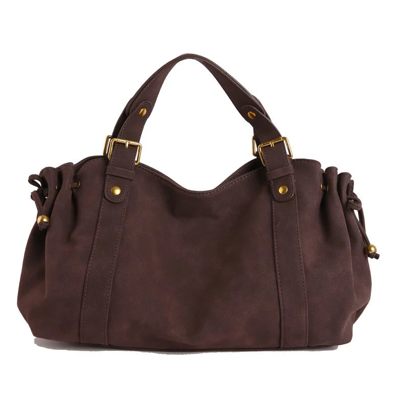 Kiara - Suede bowling bag