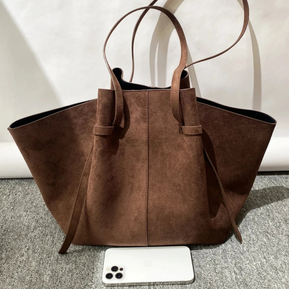 Solange - Suede tote handbag