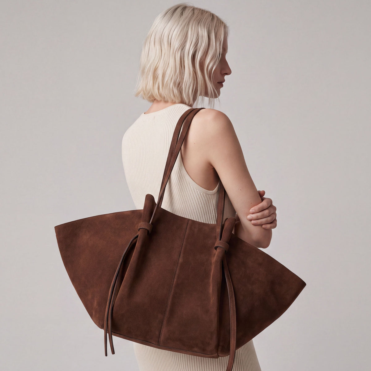 Solange - Suede tote handbag